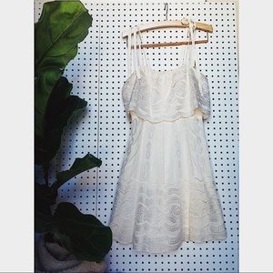 Parker Nia Silk A Line Ivory Embroidered Dress